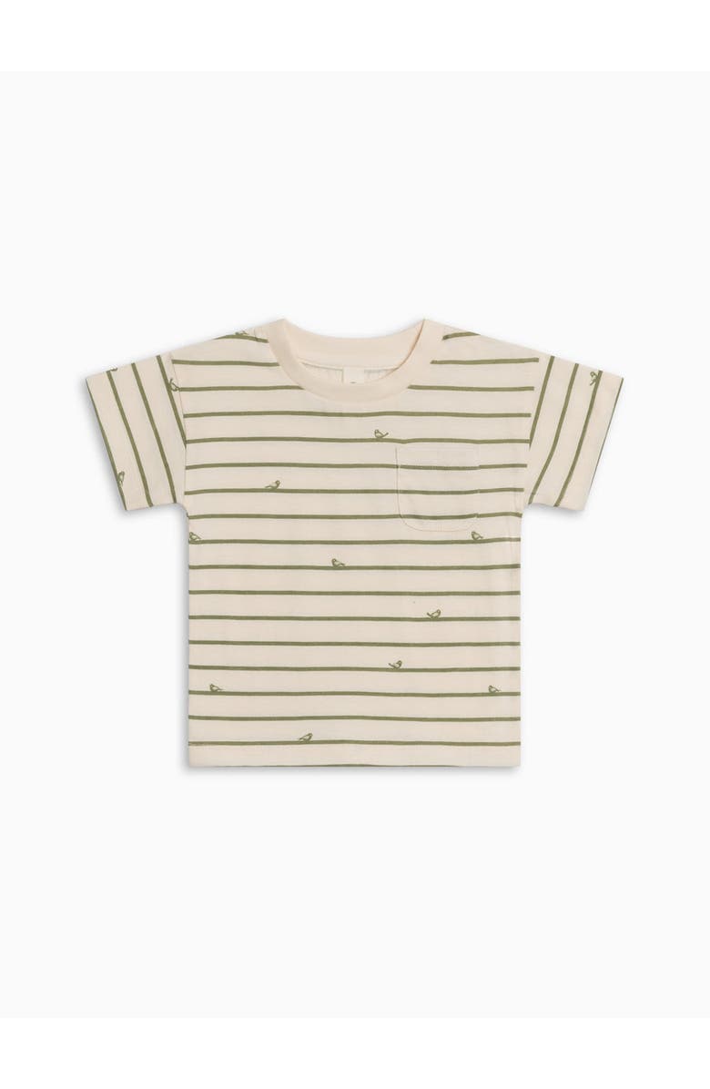KENDI by Colored Organics Organics Hollis Drop Shoulder Tee, Alternate, color, Bird Stripe/Fern