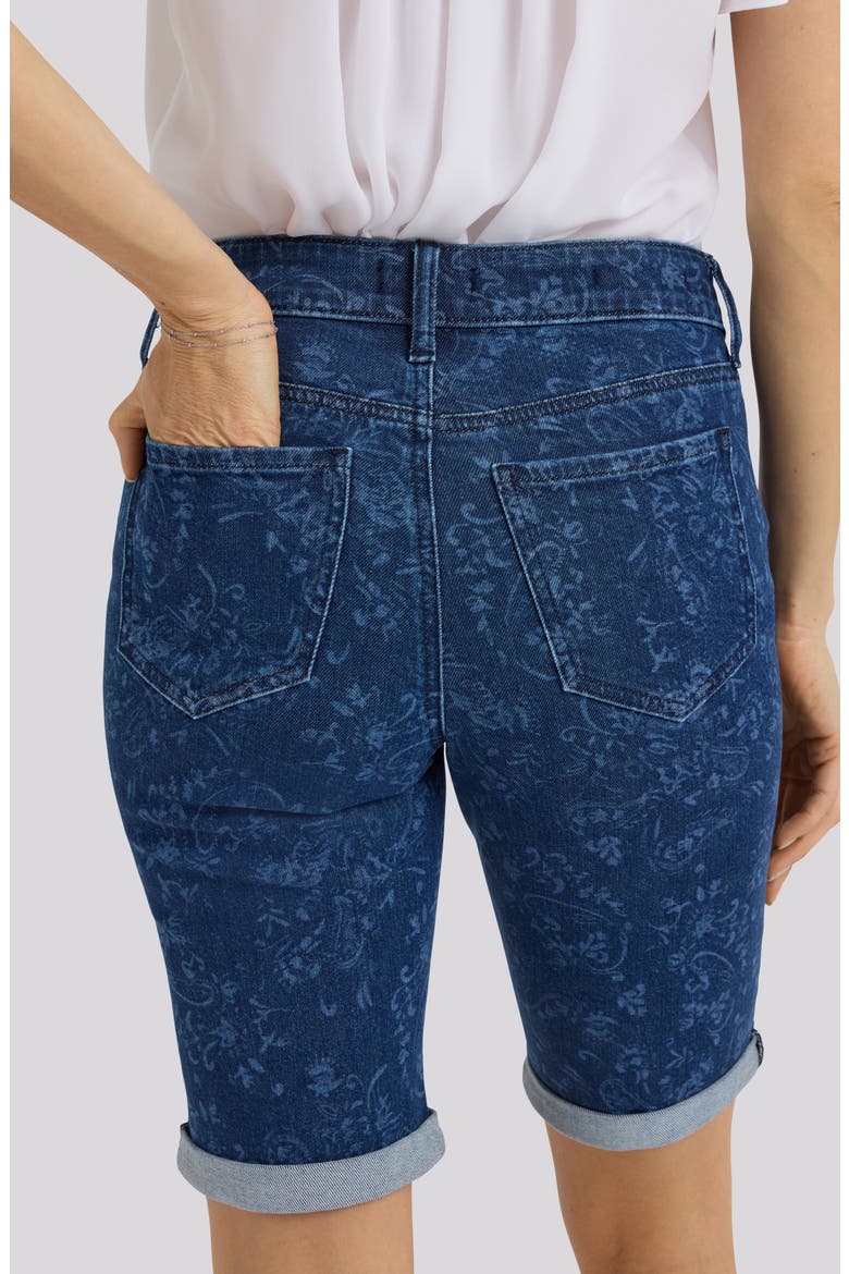 Briella Roll Cuff Denim Bermuda Shorts, Alternate, color, GARDEN PAISLEY PRINT