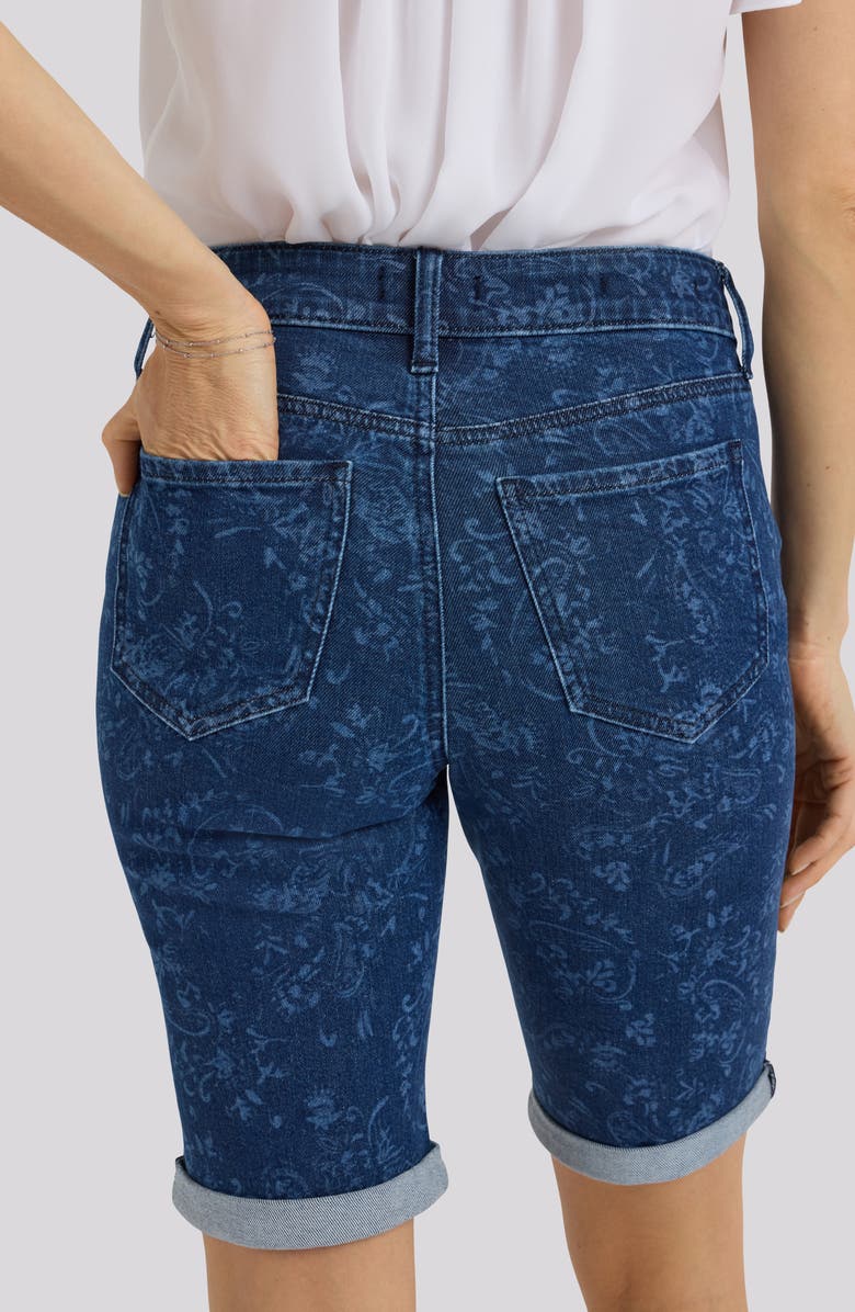 NYDJ Briella Roll Cuff Denim Bermuda Shorts, Alternate, color, Garden Paisley Print