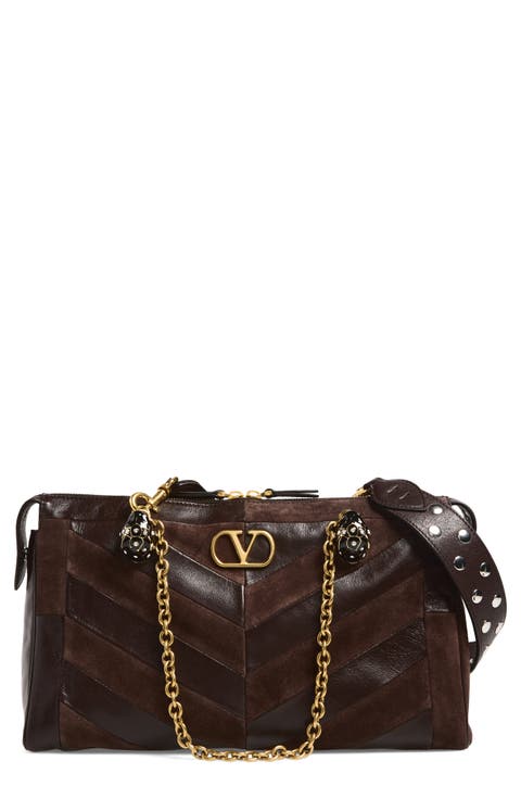 Medium Panthea Leather & Suede Shoulder Bag