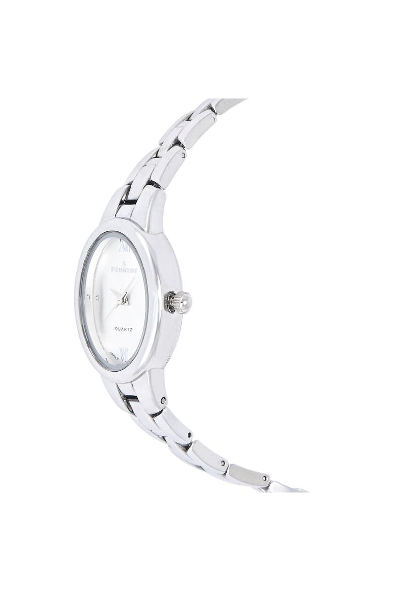 Modern Oval Link Bracelet Watch- 30x25MM, Alternate, color, Silver