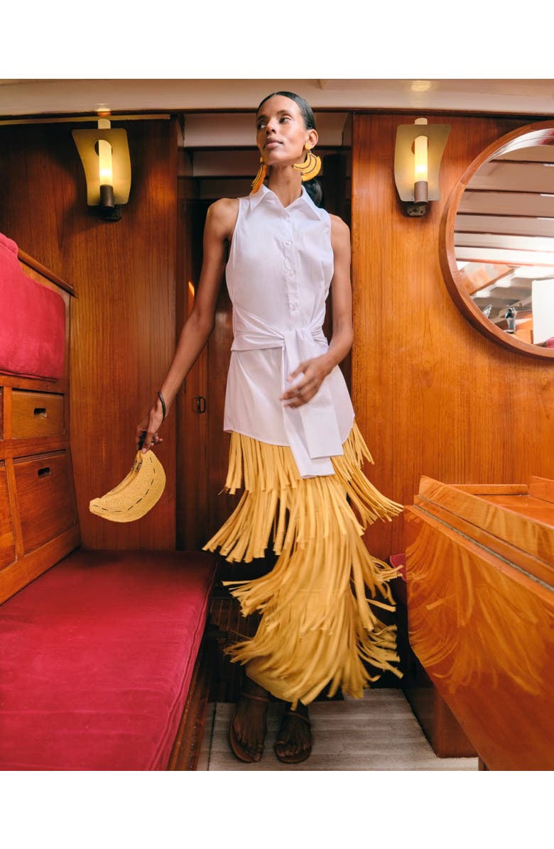 SIMONMILLER Inna Sleeveless Poplin Mini Dress, Alternate, color, Macadamia