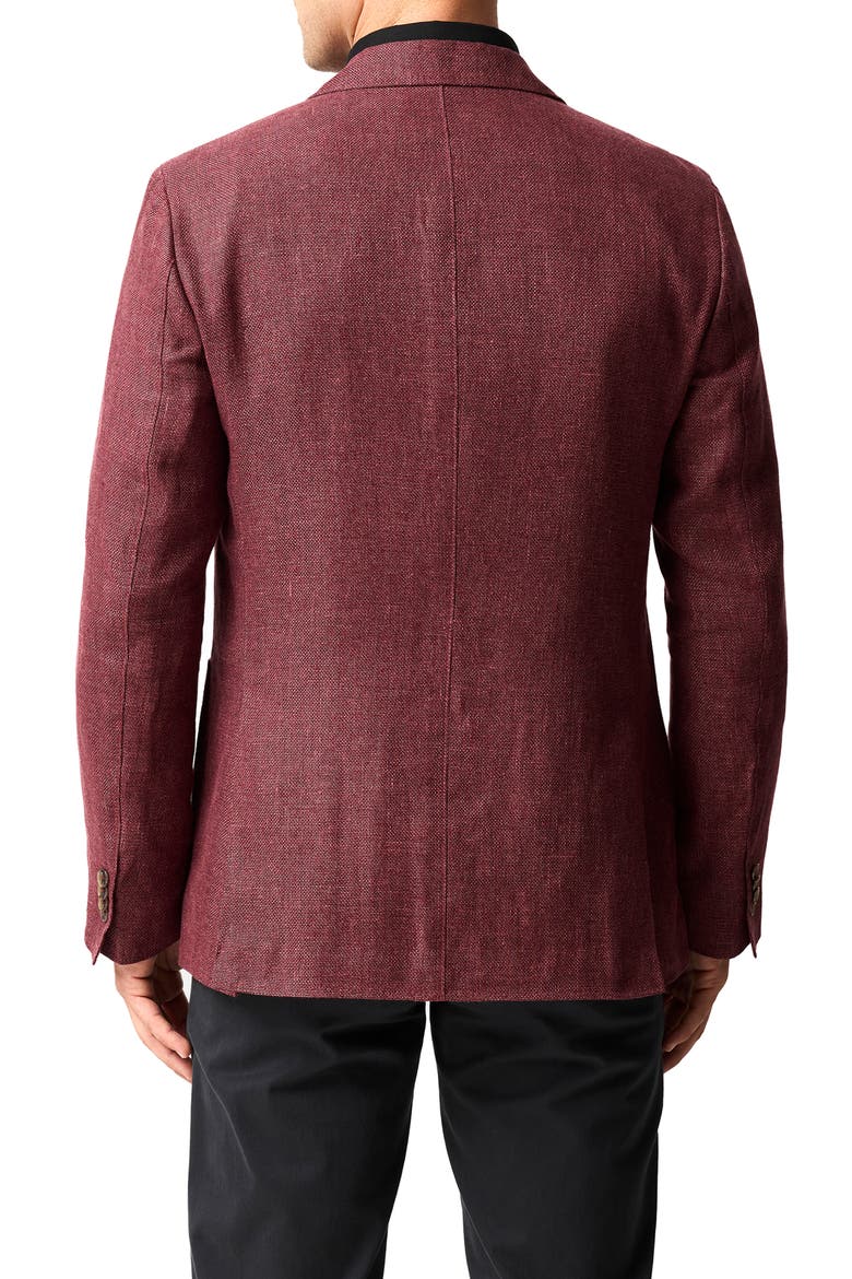 The Cascades Slub Linen & Wool Sport Coat, Alternate, color, OXBLOOD