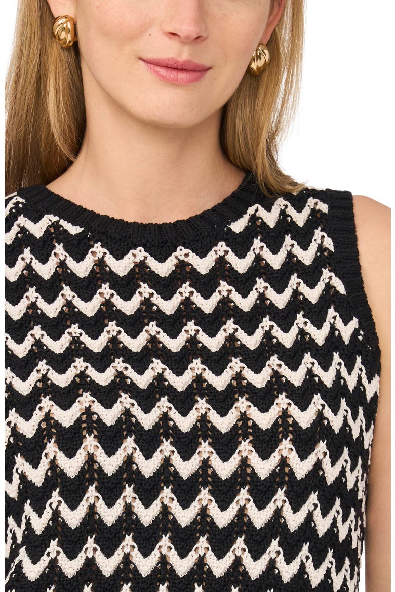 Chevron Sweater Tank, Alternate, color, RICH BLACK