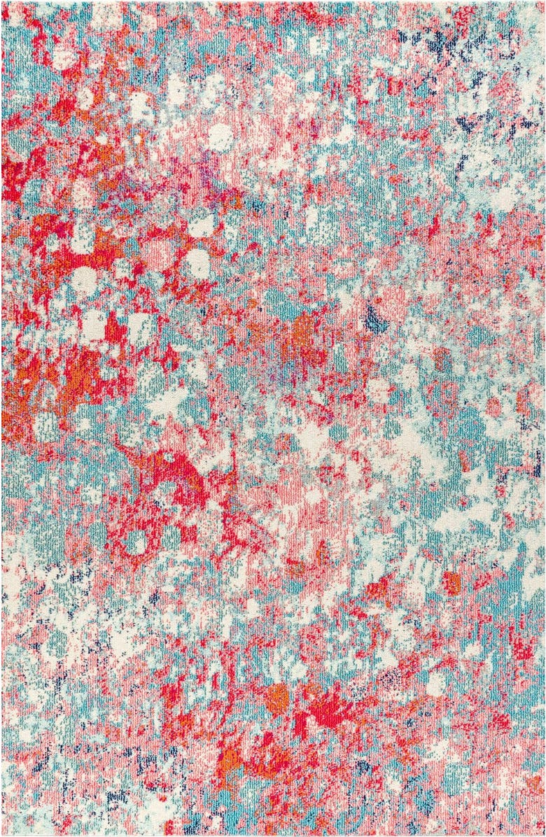 JONATHAN Y Contemporary POP Modern Abstract Area Rug, Alternate, color, Blue/Red