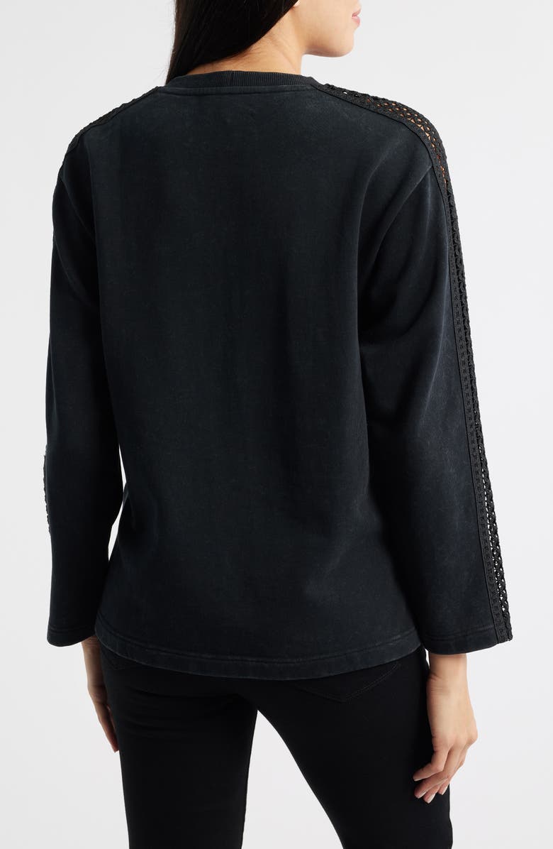 CITY BLUES Detailed Sleeve Sweatshirt, Alternate, color, Black