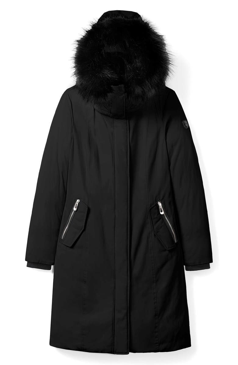 Noize Kristel Faux Fur Hooded Parka, Alternate, color, Black