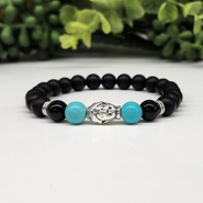 Humanist Beauty Buddha Obsidian Beaded Bracelet