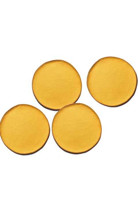 Brass Color Block Round Placemat Set of 4