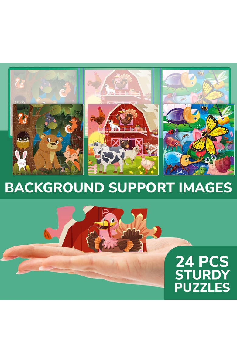 Quokka Magnetic Travel Puzzle Set - Animal, Space, Princess, and Math Puzzles for Kids, Alternate, color, Farm, Bugs, Animal