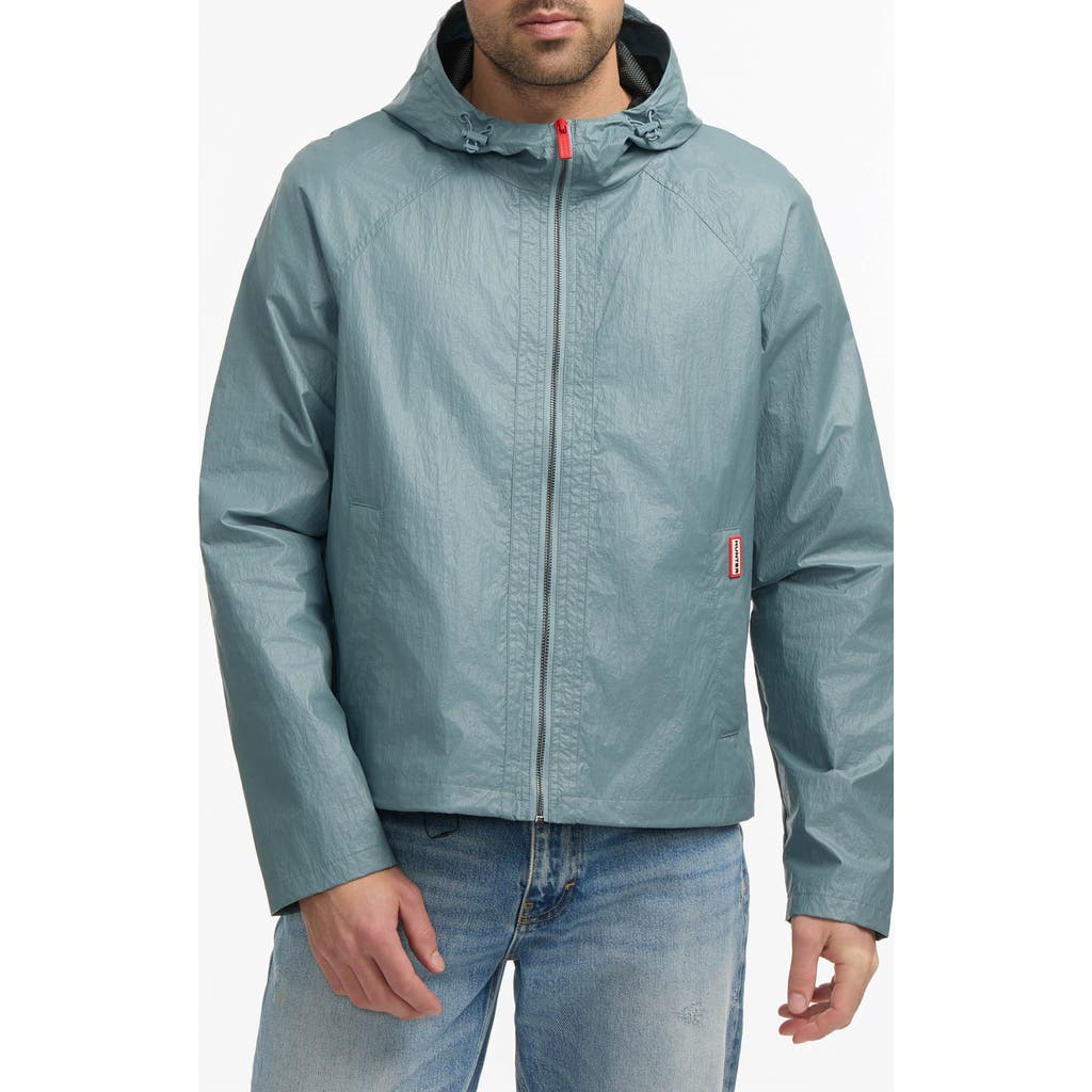 Hunter Jay Water Repellent Wax Crinkle Jacket In Blizzard Blue