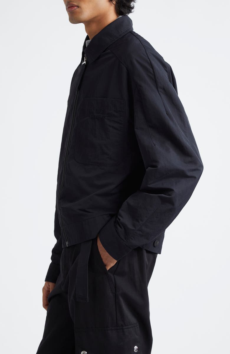 Jacquemus Le Blouson Linu Canvas Jacket, Alternate, color, Black
