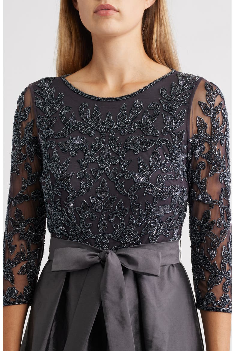 Sequin Bodice Gown, Alternate, color, SLATE 421