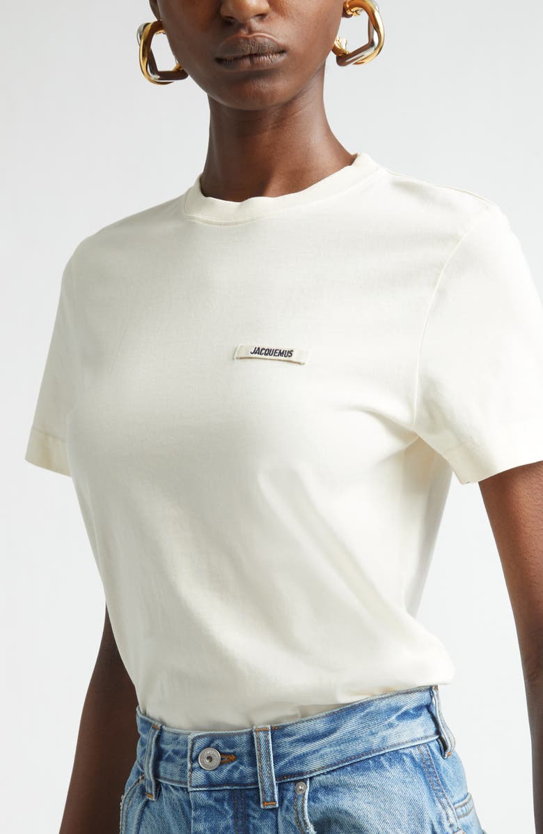 Jacquemus Le T-Shirt Gros Grain T-Shirt, Alternate, color, Light Beige 2