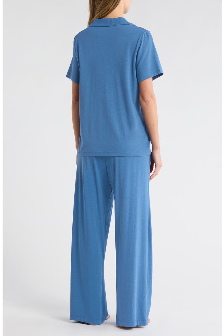 Notch Collar Knit Pajamas, Alternate, color, MOONLIGHT BLUE