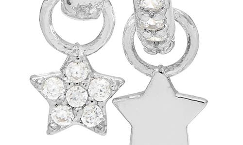 Estella Bartlett Duo Pavé Star Hoop Earrings In Metallic