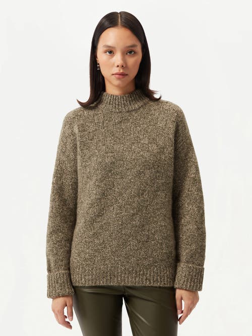 Gobi Mongolian Cashmere Basket-weave Cashmere Sweater In Capulet Olive