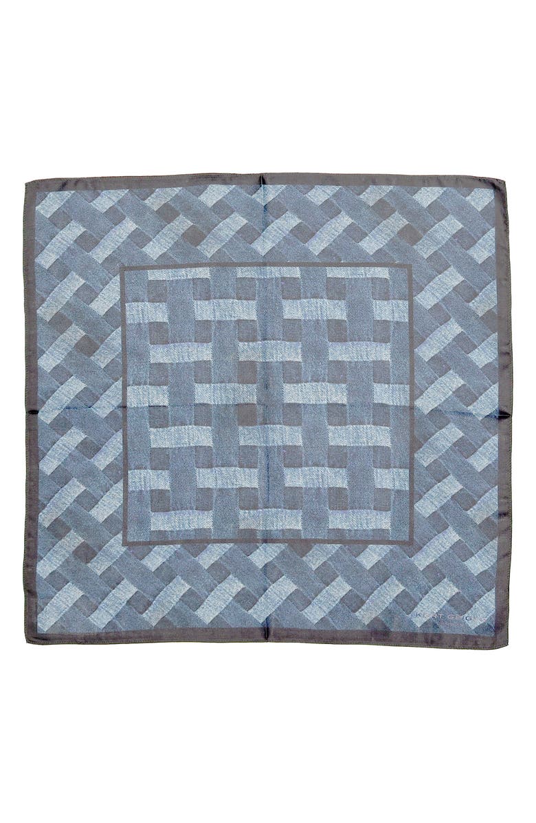 Kurt Geiger London Denim Print Silk Bandana, Alternate, color,