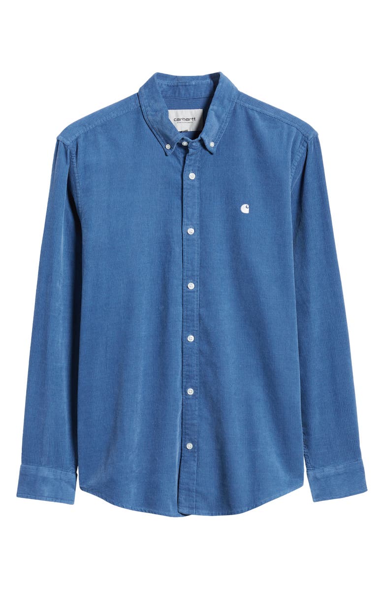 Carhartt Work In Progress Madison Cotton Corduroy Button-Down Shirt, Main, color,