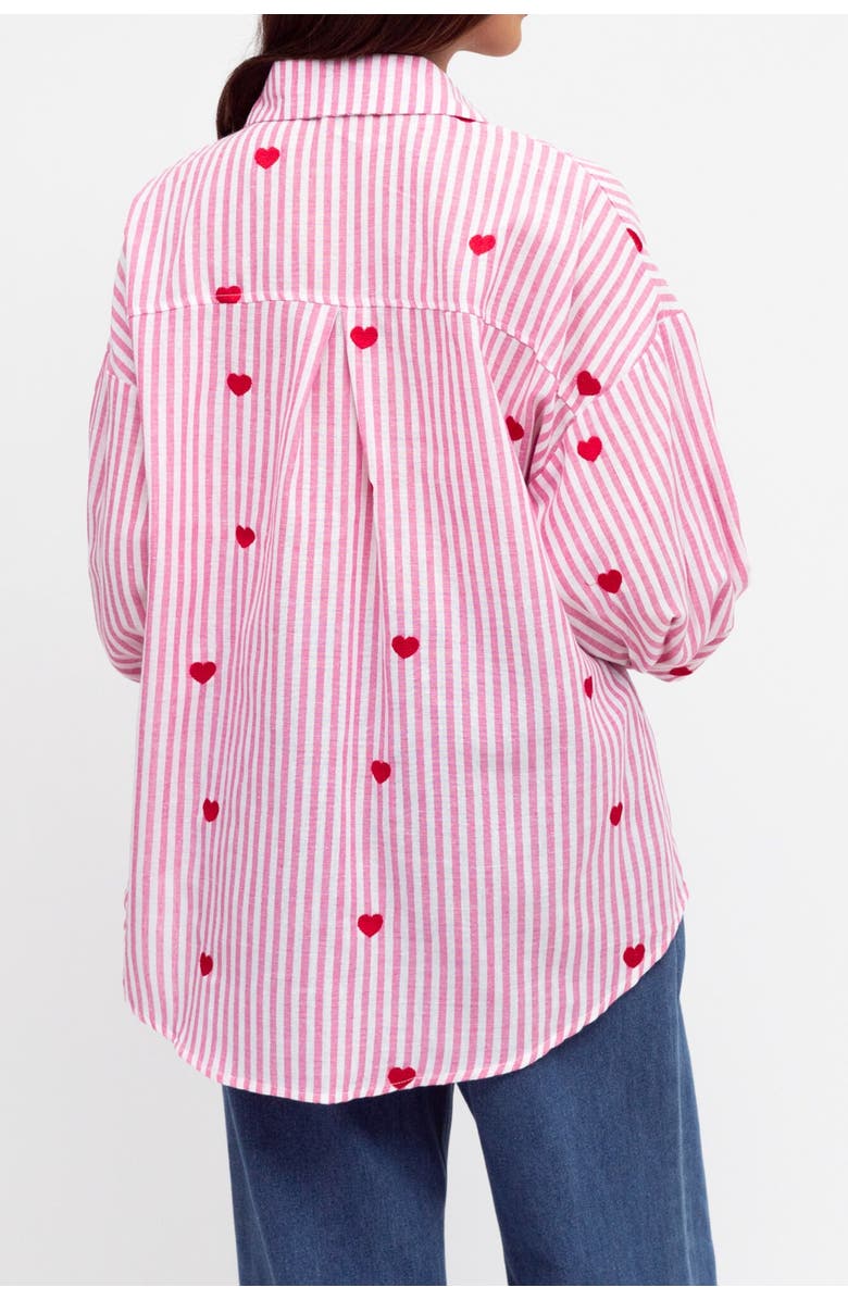 Label of Love Heart Embroidered Shirt, Alternate, color, Pink