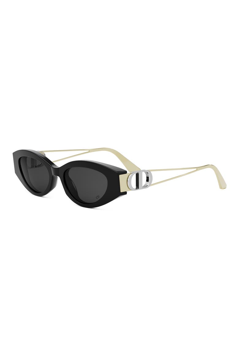 30Montaigne B6I 51mm Oval Sunglasses, Alternate, color, SHINY BLACK / SMOKE