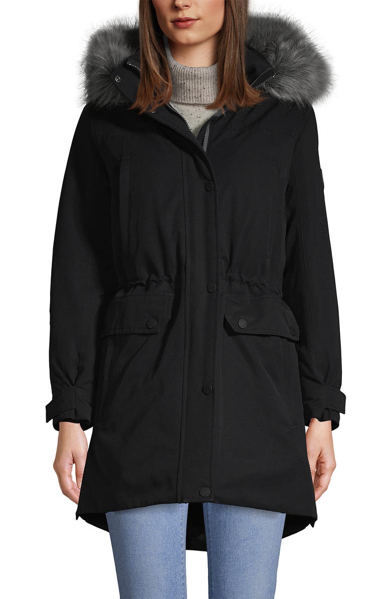 Lands' End Expedition Waterproof Down Winter Parka with Faux Fur Hood, Main, color,