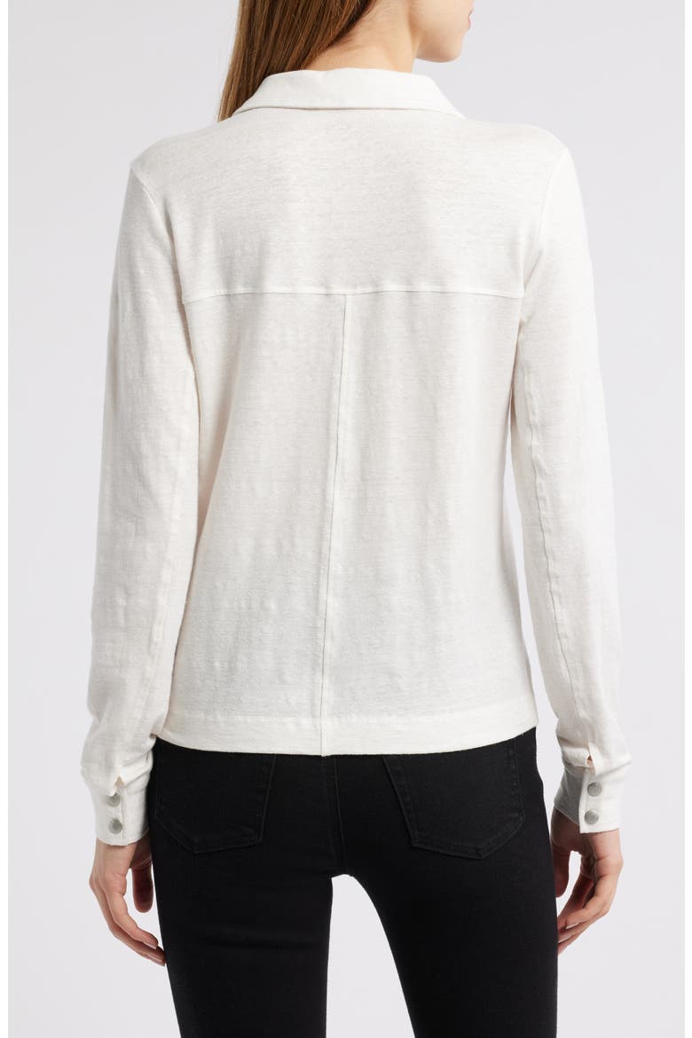 The Snap Long Sleeve Linen Blend Henley, Alternate, color, ALABASTER