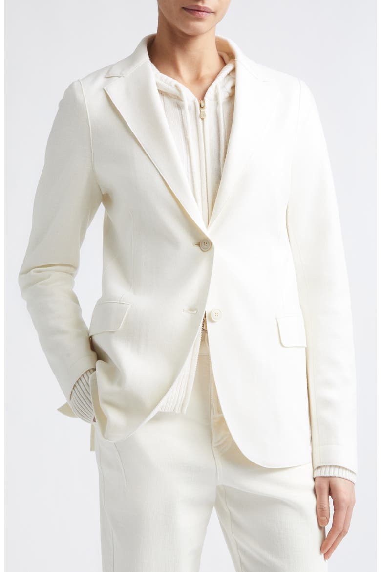 Virgin Wool Blend Jacket with Hooded Bib, Alternate, color, 150 CREAM