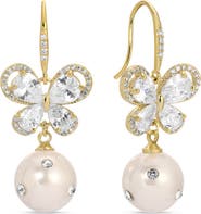 EYE CANDY LOS ANGELES Jolie Cubic Zirconia & Imitation Pearl Drop Earrings