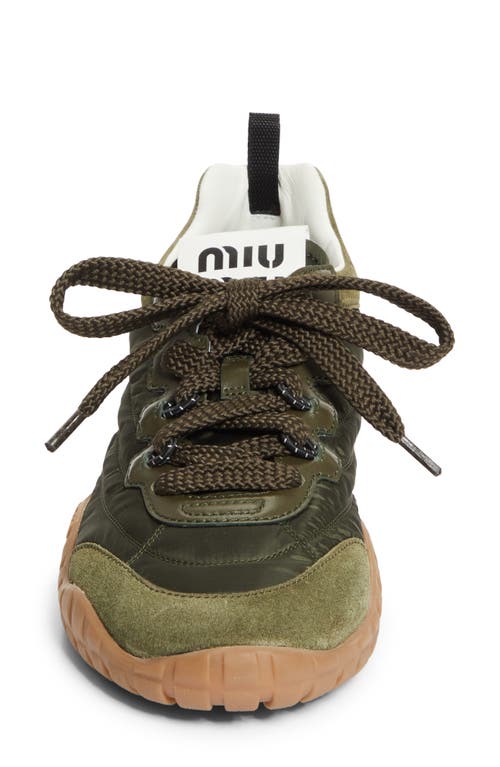 Miu Miu Nylon Sport Sneaker In Green