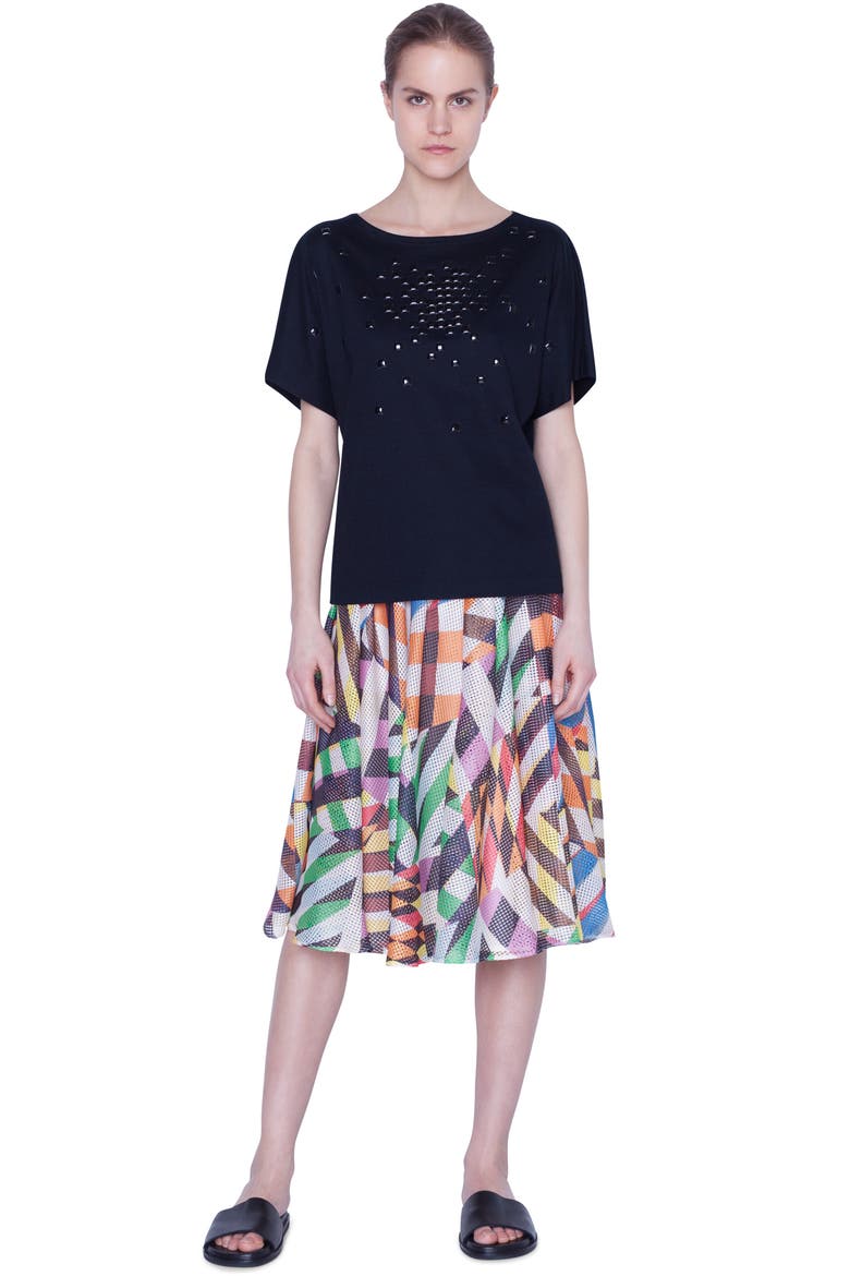 Pixel Stud Embellished Tee, Alternate, color, BLACK