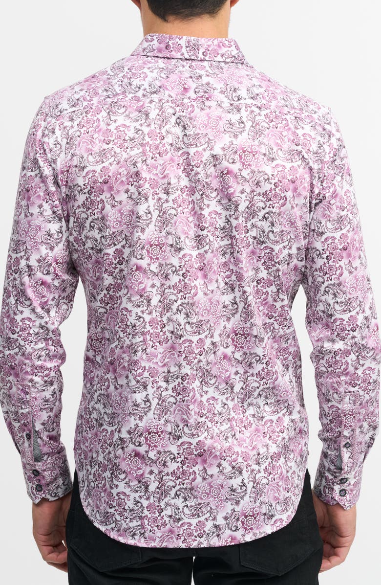 Robert Graham Downing Long Sleeve Button-Up Shirt, Alternate, color, Berry