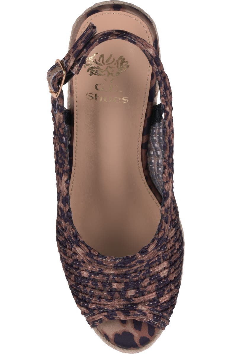 GC SHOES Amira Slingback Espadrille Wedge Sandal, Alternate, color, Leopard