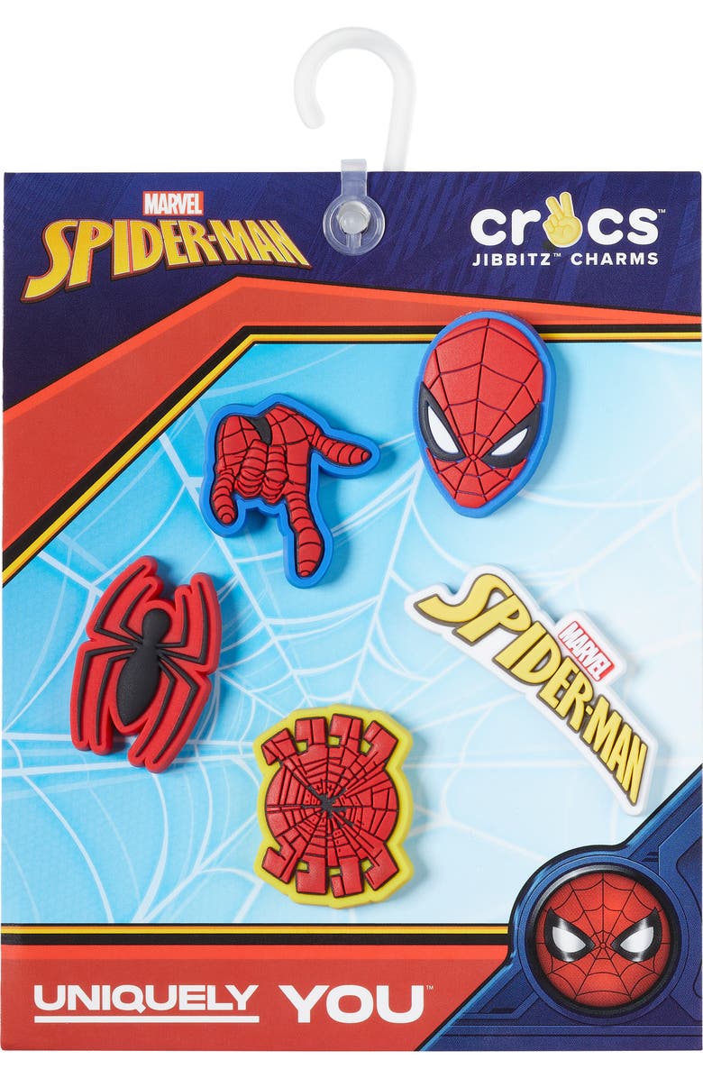 CROCS Spider Man 5-Pack Jibbitz Shoe Charms, Alternate, color,