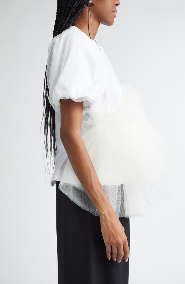 Simone Rocha Puff Sleeve Tutu Top, Alternate, color, White