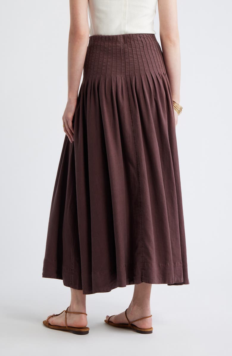 Treasure & Bond Pleat Accent Linen Blend Maxi Skirt, Alternate, color,