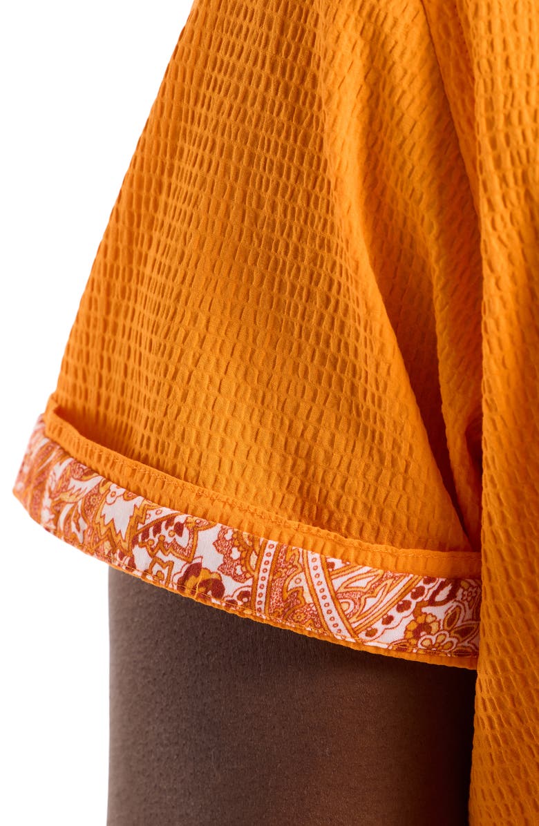 Robert Graham Piers Short Sleeve Stretch Cotton Button-Up Shirt, Alternate, color, Orange