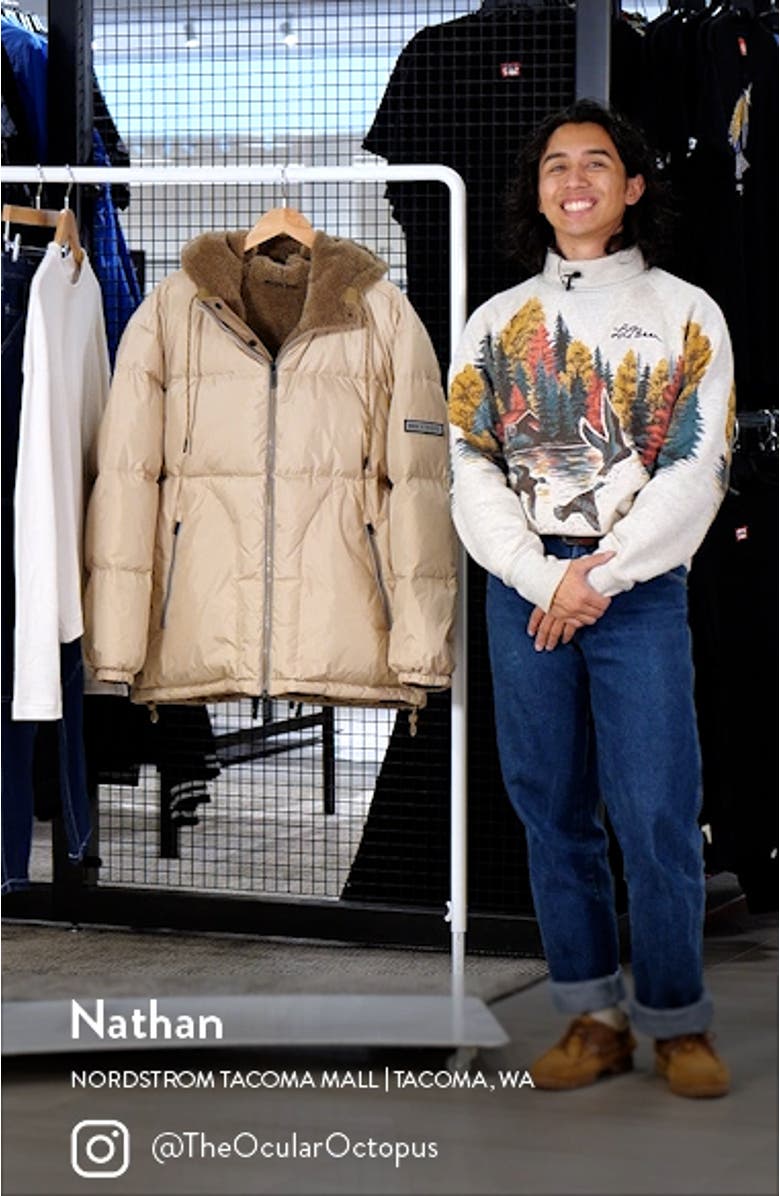 Shasta Faux Shearling 700 Fill Power Down Jacket, sales video thumbnail