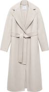 MANGO Wool Blend Wrap Coat