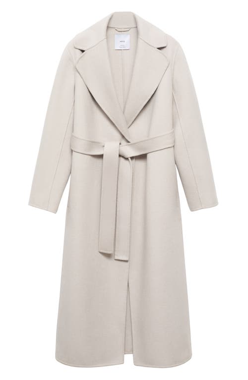 Mango Wool Blend Wrap Coat In Gray