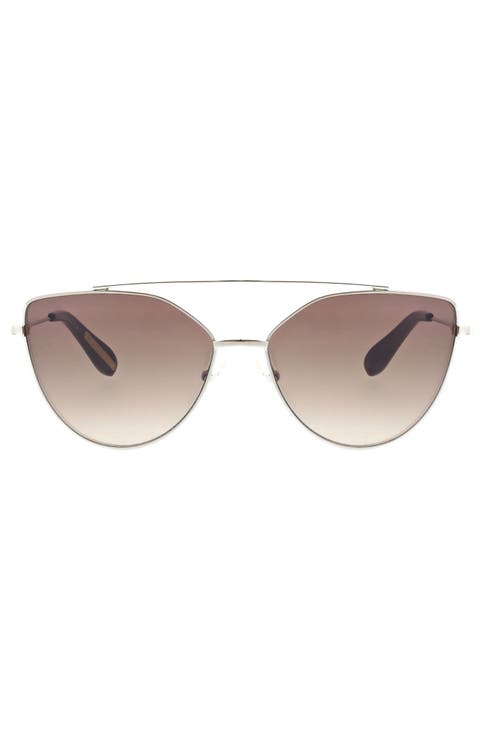 60mm Metal Browline Cat Eye Sunglasses