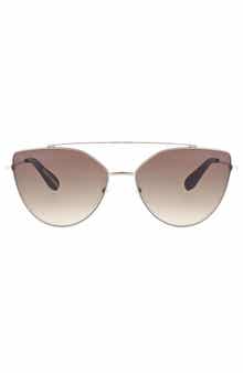 BCBGMAXAZRIA 60mm Metal Browline Cat Eye Sunglasses