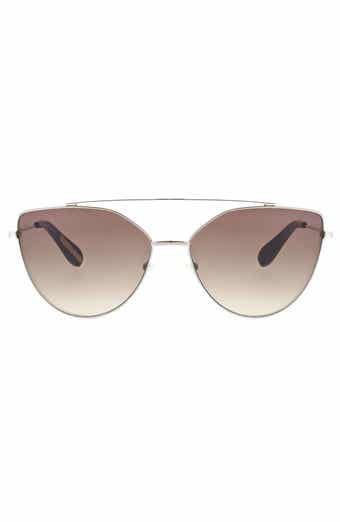 BCBGMAXAZRIA 60mm Metal Browline Cat Eye Sunglasses