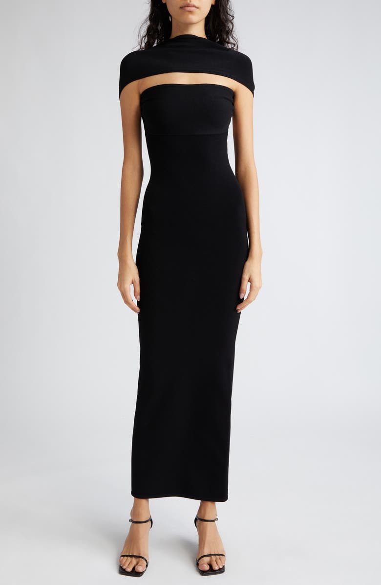 TOTEME Off the Shoulder Knit Body-Con Dress, Main, color,