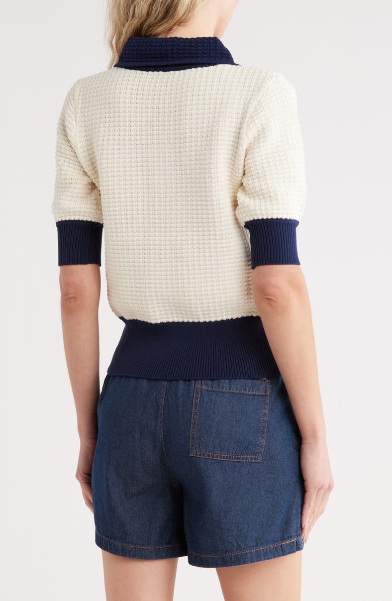 JASON WU Short Sleeve Polo Sweater, Alternate, color,