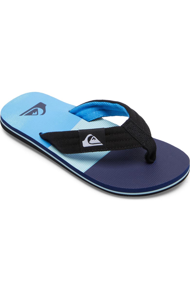 Quiksilver Kids' Molokai Layback II Flip Flop, Main, color, Black/ Blue/ Black
