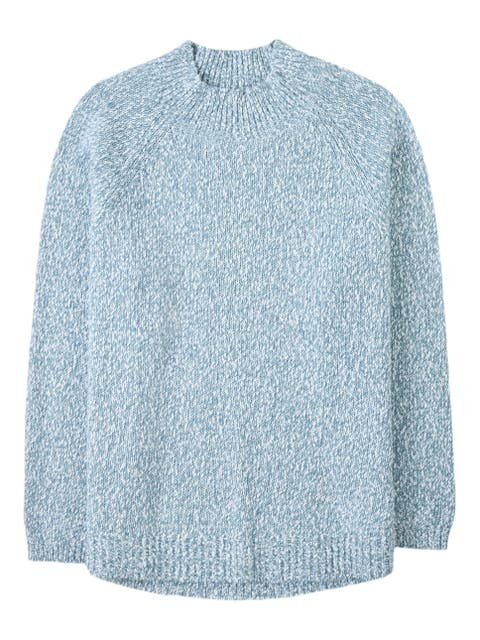 Merino Cotton Slouch Funnel Neck Sweater