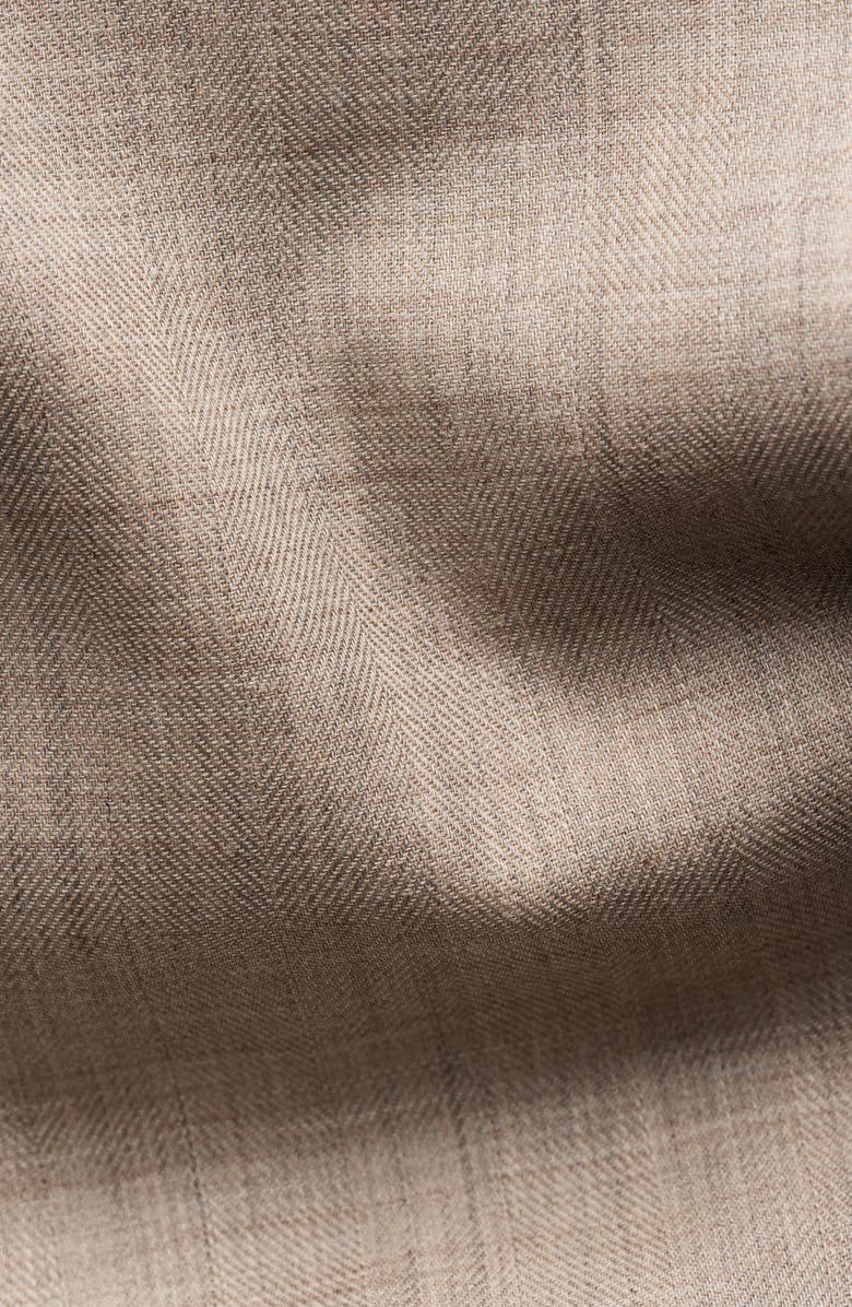 Eton Slim Fit Flannel Dress Shirt, Alternate, color, Light Beige