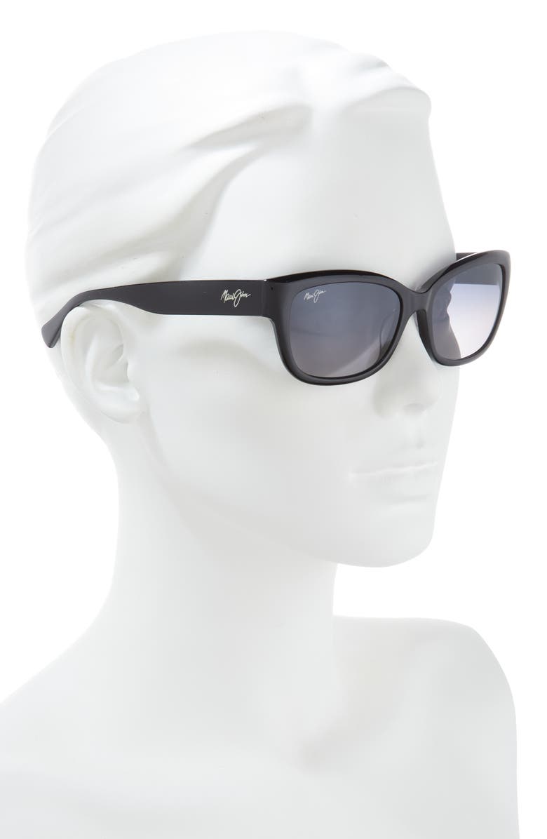 Maui Jim 55mm Core Cat Eye Polarized Sunglasses, Alternate, color, Black Black Grey