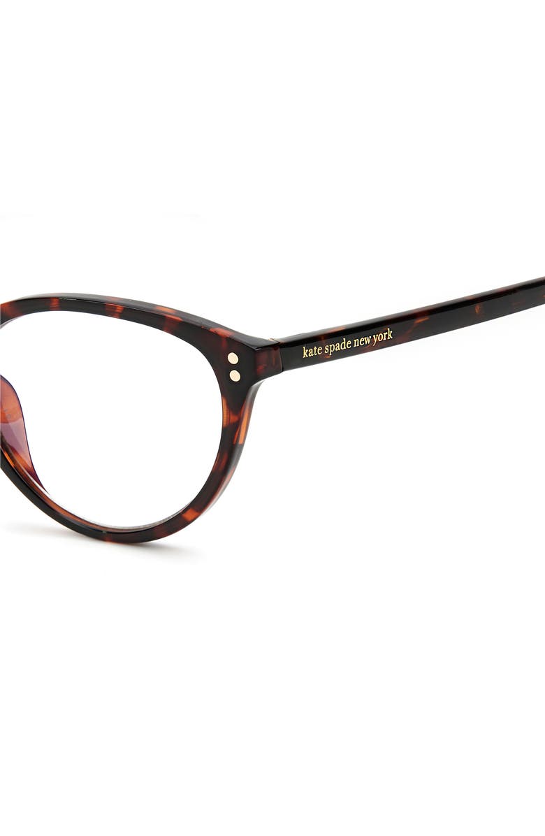 Kate Spade New York emilia 52mm blue light blocking reading glasses, Alternate, color, Dark Havana